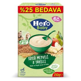 Hero Baby Sütlü Meyveli 8 Tahıllı 6x250 gr Kaşık Maması