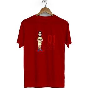 Hero Tasarım BLL1208 Alisson Becker Bordo Bisiklet Yaka Kısa Kollu Unisex T-shirt