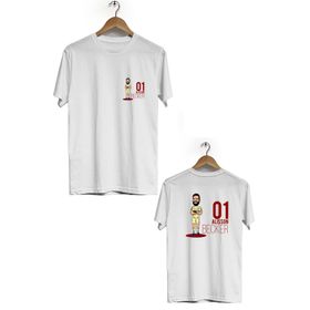 Hero Tasarım BLL1208 Beyaz Alisson Becker Bisiklet Yaka Kısa Kollu Unisex T-shirt