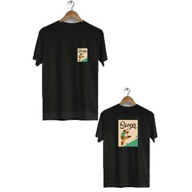 Hero Tasarım BLL1237 Siyah Soccer Ön Arka Baskılı Bisiklet Yaka Erkek T-shirt