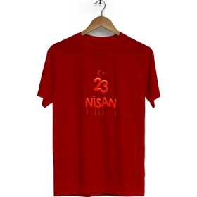 Hero Tasarım BLL1419 23 Nisan Bisiklet Yaka Kısa Kollu Bordo T-shirt