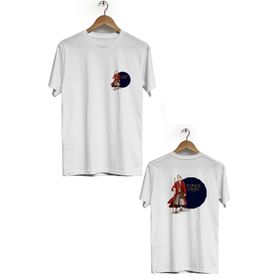 Hero Tasarım BLL1425 Beyaz Yunus Emre Ön Arka Baskılı Erkek T-shirt