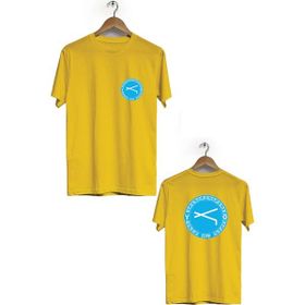 Hero Tasarım BLL1444 Sarı Çepni Ön Arka Baskılı Erkek T-shirt