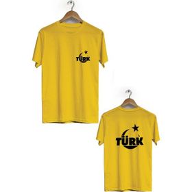 Hero Tasarım BLL1475 Sarı Türk Ön Arka Baskılı Erkek T-shirt