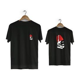 Hero Tasarım BLL1501 Siyah Türk Erkeği Ön Arka Baskılı Bisiklet Yaka Kısa Kollu Erkek T-shirt