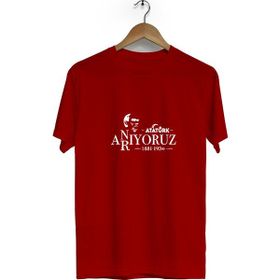 Hero Tasarım BLL1514 10 Kasım Bisiklet Yaka Kısa Kollu Bordo T-shirt