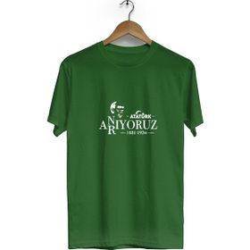 Hero Tasarım BLL1514 10 Kasım Bisiklet Yaka Kısa Kollu Haki T-shirt