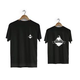 Hero Tasarım BLL1599 Siyah Urban Ön Arka Baskılı Bisiklet Yaka Kısa Kollu Erkek T-shirt