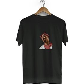 Hero Tasarım BLL1637 2Pac Bisiklet Yaka Kısa Kollu Siyah T-shirt