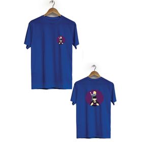 Hero Tasarım BLL1667 Lacivert Şehinşah Ön Arka Baskılı Bisiklet Yaka Kısa Kollu Erkek T-shirt
