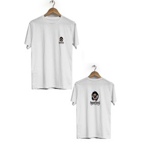 Hero Tasarım BLL1688 Beyaz Snoop Dogg Ön Arka Baskılı Erkek T-shirt