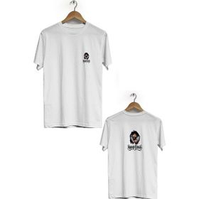 Hero Tasarım BLL1688 Beyaz Snoop Dogg Ön Arka Baskılı Erkek T-shirt