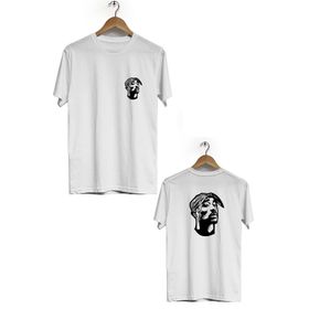 Hero Tasarım BLL1692 2Pac Bisiklet Yaka Kısa Kollu Beyaz T-shirt