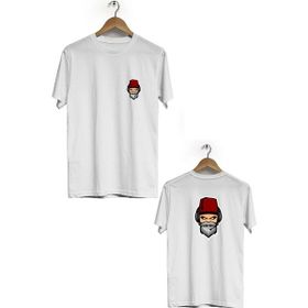 Hero Tasarım BLL1725 Beyaz Turkish Gamer Ön Arka Baskılı Erkek T-shirt