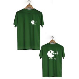 Hero Tasarım BLL1736 Sarı Game Toy Ön Arka Baskılı Bisiklet Yaka Kısa Kollu Erkek T-shirt