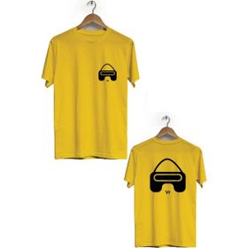 Hero Tasarım BLL1737 Sarı VR Ön Arka Baskılı Erkek T-shirt