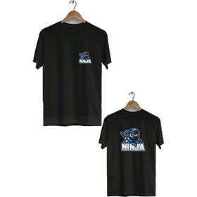 Hero Tasarım BLL1740 Siyah Ninja Ön Arka Baskılı Erkek T-shirt