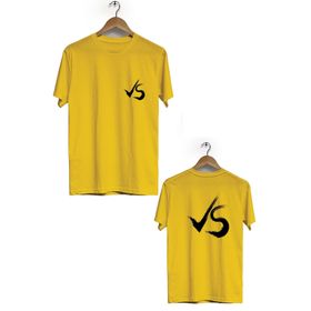 Hero Tasarım BLL1753 Sarı VS Ön Arka Baskılı Erkek T-shirt