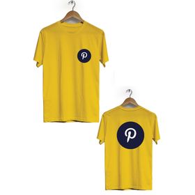 Hero Tasarım BLL1755 Sarı Pinterest Ön Arka Baskılı Erkek T-shirt