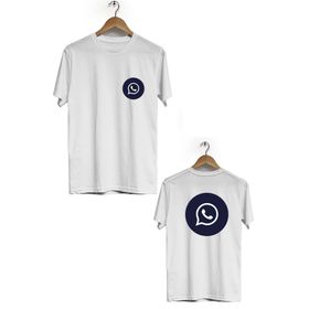 Hero Tasarım BLL1756 Beyaz Whatsapp Ön Arka Baskılı Erkek T-shirt