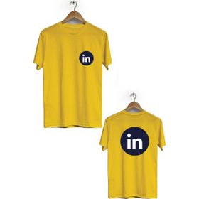 Hero Tasarım BLL1758 Sarı Linkedın Ön Arka Baskılı Erkek T-shirt