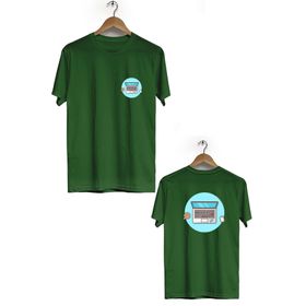 Hero Tasarım BLL1770 Haki Laptop Ön Arka Baskılı Bisiklet Yaka Erkek T-shirt
