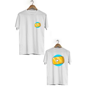 Hero Tasarım BLL1774 Beyaz Youtube Ön Arka Erkek T-shirt