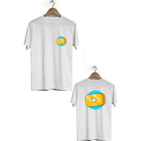 Hero Tasarım BLL1774 Beyaz Youtube Ön Arka Erkek T-shirt