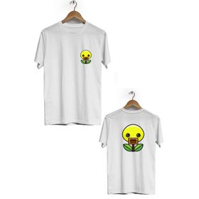 Hero Tasarım BLL1778 Beyaz Ördek Ön Arka Baskılı Erkek T-shirt