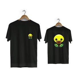 Hero Tasarım BLL1778 Siyah Ördek Ön Arka Baskılı Erkek T-shirt