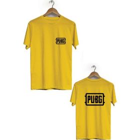 Hero Tasarım BLL1782 Sarı Pubg Ön Arka Baskılı Erkek T-shirt