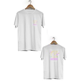 Hero Tasarım BLL1785 Beyaz Retro Games Ön Arka Baskılı Erkek T-shirt