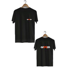 Hero Tasarım BLL1796 Siyah Gamer Ön Arka Baskılı Bisiklet Yaka Kısa Kollu Erkek T-shirt