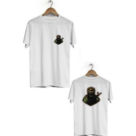 Hero Tasarım BLL1813 Beyaz Game Soldier Ön Arka Baskılı Bisiklet Yaka Kısa Kollu Erkek T-shirt