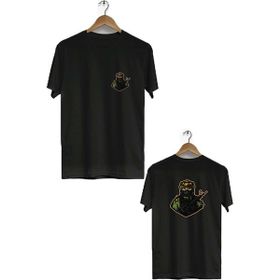 Hero Tasarım BLL1813 Siyah Game Soldier Ön Arka Baskılı Bisiklet Yaka Kısa Kollu Erkek T-shirt