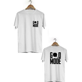 Hero Tasarım BLL1816 Beyaz Good Mode Ön Arka Baskılı Bisiklet Yaka Kısa Kollu Erkek T-shirt