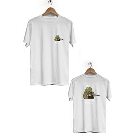 Hero Tasarım BLL1817 Beyaz Sniper King Ön Arka Baskılı Erkek T-shirt