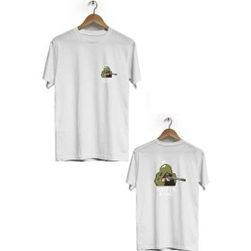 Hero Tasarım BLL1817 Beyaz Sniper King Ön Arka Baskılı Erkek T-shirt