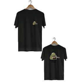 Hero Tasarım BLL1817 Siyah Sniper King Ön Arka Baskılı Erkek T-shirt