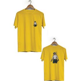Hero Tasarım BLL1822 Beyaz Pubg Ön Arka Baskılı Bisiklet Yaka Erkek T-shirt