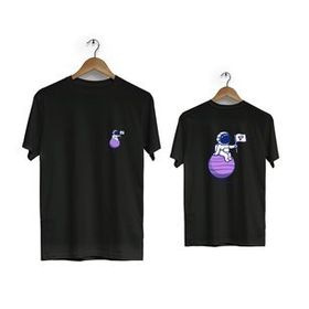 Hero Tasarım BLL1845 Siyah World Flag Ön Arka Baskılı Erkek T-shirt