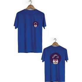 Hero Tasarım BLL1848 Lacivert Space Drink Ön Arka Baskılı Erkek T-shirt