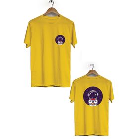 Hero Tasarım BLL1848 Sarı Space Drink Ön Arka Baskılı Erkek T-shirt