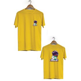 Hero Tasarım BLL1856 Sarı Space Coffee Ön Arka Baskılı Erkek T-shirt