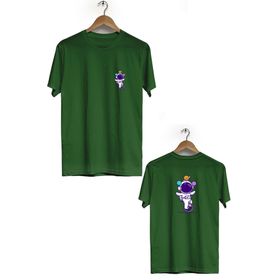 Hero Tasarım BLL1865 Haki Space Acrobat Ön Arka Baskılı Erkek T-shirt