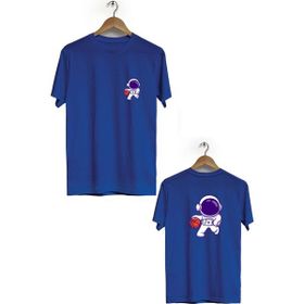 Hero Tasarım BLL1866 Lacivert Space Basketball Ön Arka Baskılı Erkek T-shirt