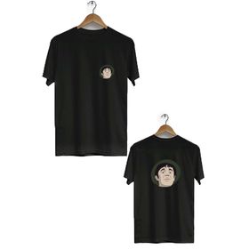 Hero Tasarım BLL187 Siyah Halit Akçatepe Ön Arka Baskılı Bisiklet Yaka Kısa Kollu Erkek T-shirt