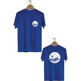 Hero Tasarım BLL1904 Lacivert Mars Ön Arka Baskılı Bisiklet Yaka Erkek T-shirt