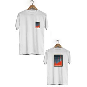 Hero Tasarım BLL1906 Beyaz To The Stars Ön Arka Baskılı Erkek T-shirt