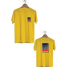 Hero Tasarım BLL1906 Sarı To The Stars Ön Arka Baskılı Erkek T-shirt